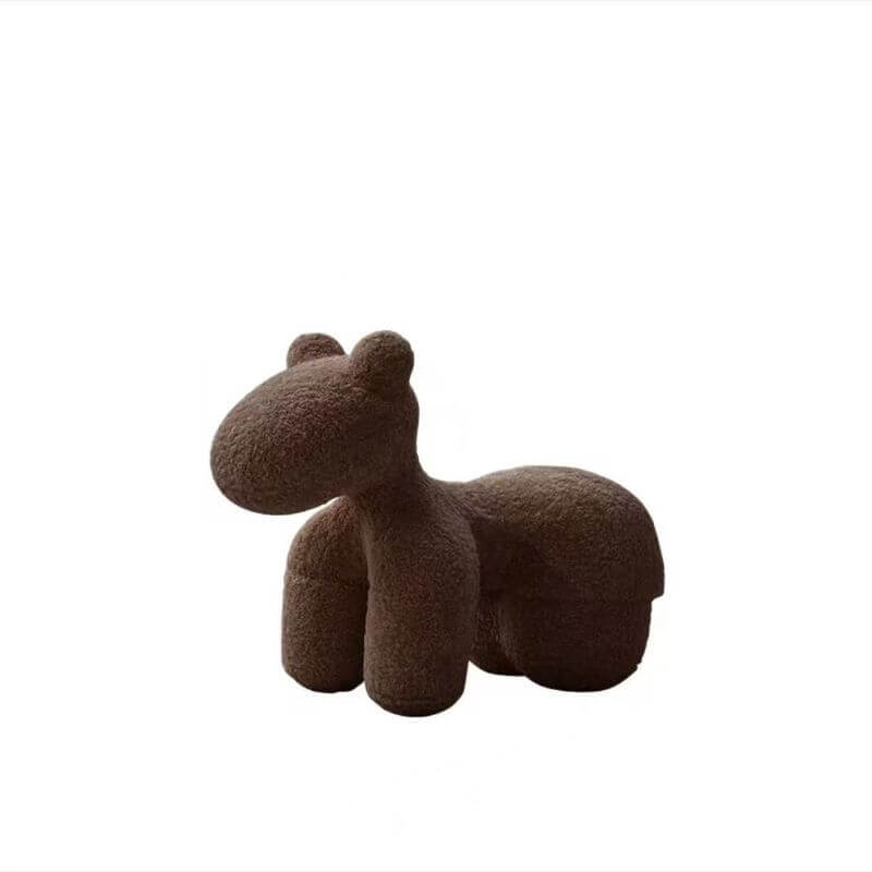 Upholstered Animal Theme Stool for Kids - Red, Fun Playroom Seating