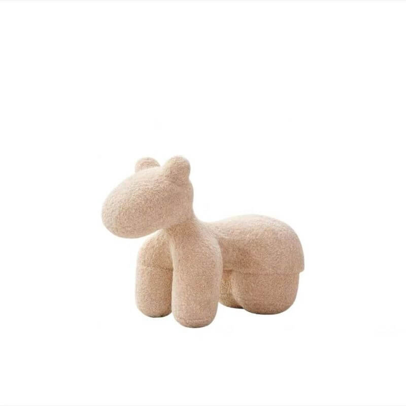 Upholstered Animal Theme Stool for Kids - Red, Fun Playroom Seating