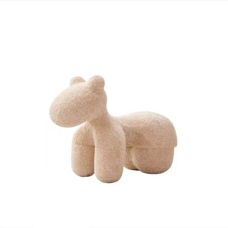 Upholstered Animal Theme Stool for Kids - Red, Fun Playroom Seating