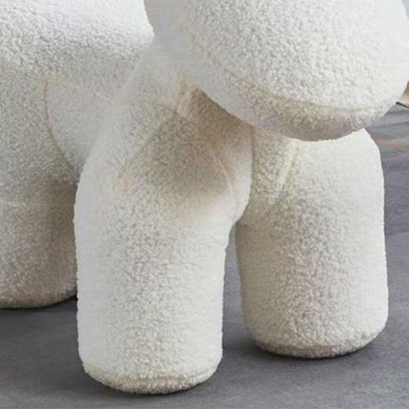 Upholstered Animal Theme Stool for Kids - Red, Fun Playroom Seating