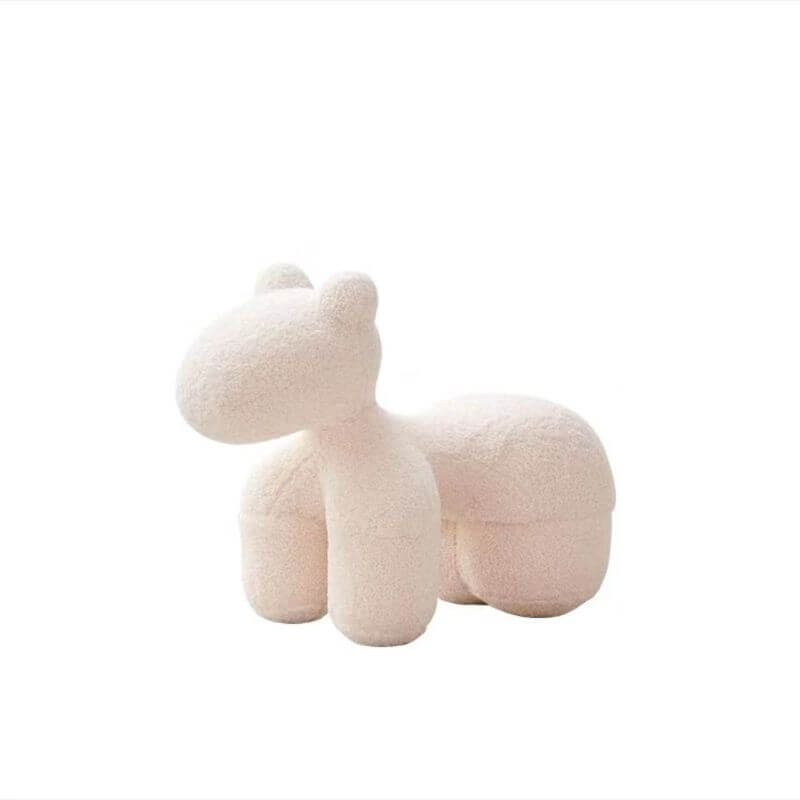 Upholstered Animal Theme Stool for Kids - Red, Fun Playroom Seating