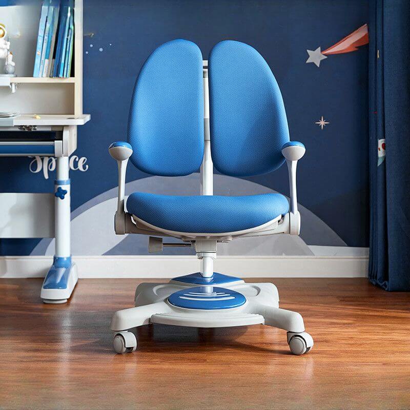 Upholstered Kids Chair with Adjustable Height and Ergonomic Wing Back