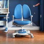 Upholstered Kids Chair with Adjustable Height and Ergonomic Wing Back