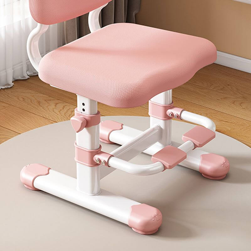 Upholstered Kids Chair with Adjustable Height and Rounded Metal Frame