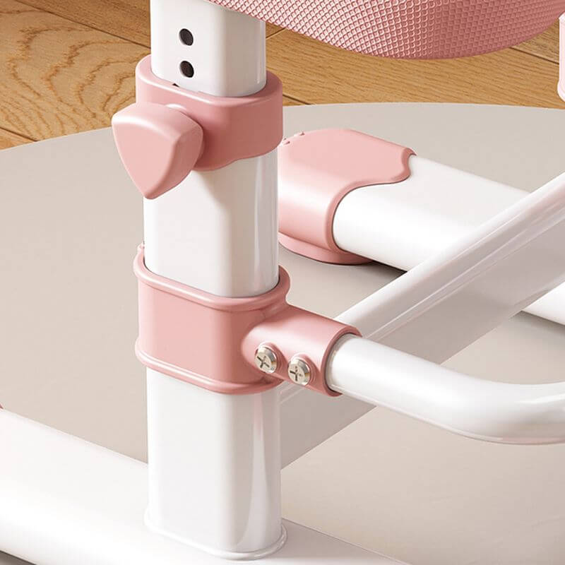 Upholstered Kids Chair with Adjustable Height and Rounded Metal Frame