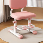 Upholstered Kids Chair with Adjustable Height and Rounded Metal Frame