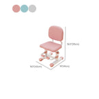 Upholstered Kids Chair with Adjustable Height and Rounded Metal Frame Dimensions