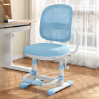 Upholstered Kids Chair with Adjustable Height, Armrests and Footrest