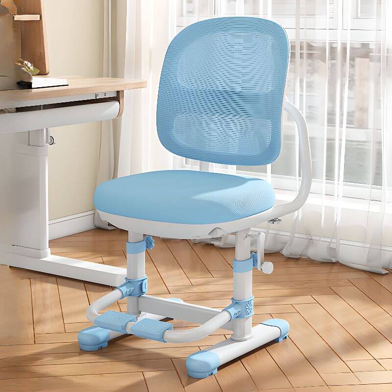 Upholstered Kids Chair with Adjustable Height, Armrests and Footrest