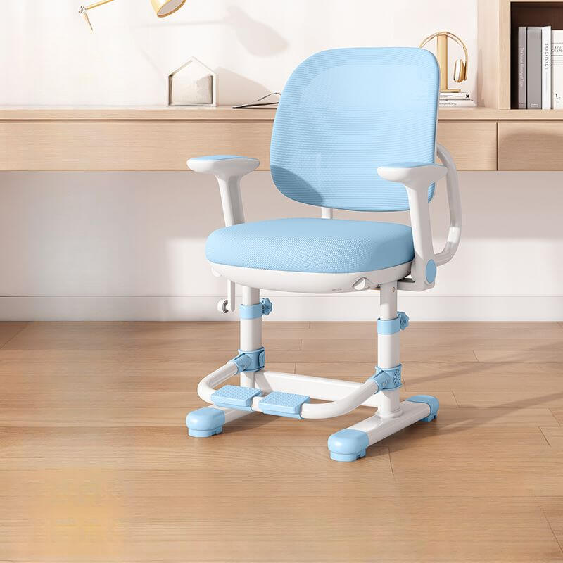 Upholstered Kids Chair with Adjustable Height, Armrests and Footrest