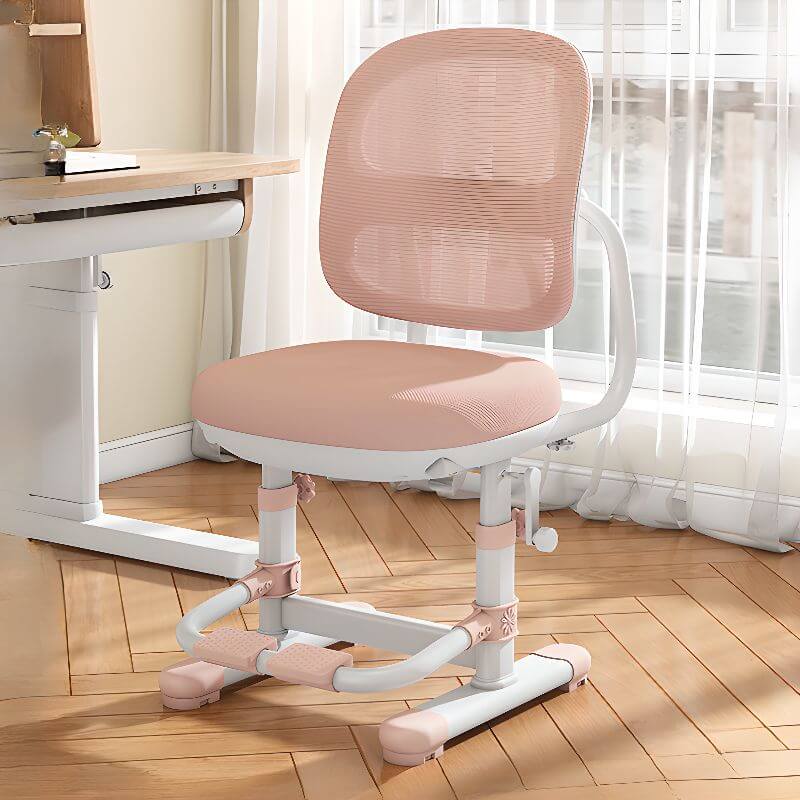 Upholstered Kids Chair with Adjustable Height, Armrests and Footrest