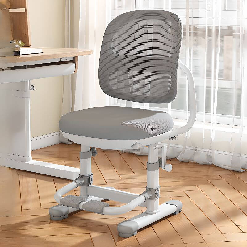 Upholstered Kids Chair with Adjustable Height, Armrests and Footrest