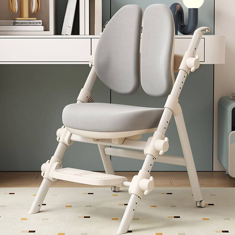 Upholstered Metal Frame Kids Chair with Adjustable Height and Casters