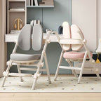 Upholstered Metal Frame Kids Chair with Adjustable Height and Casters Main Product Image