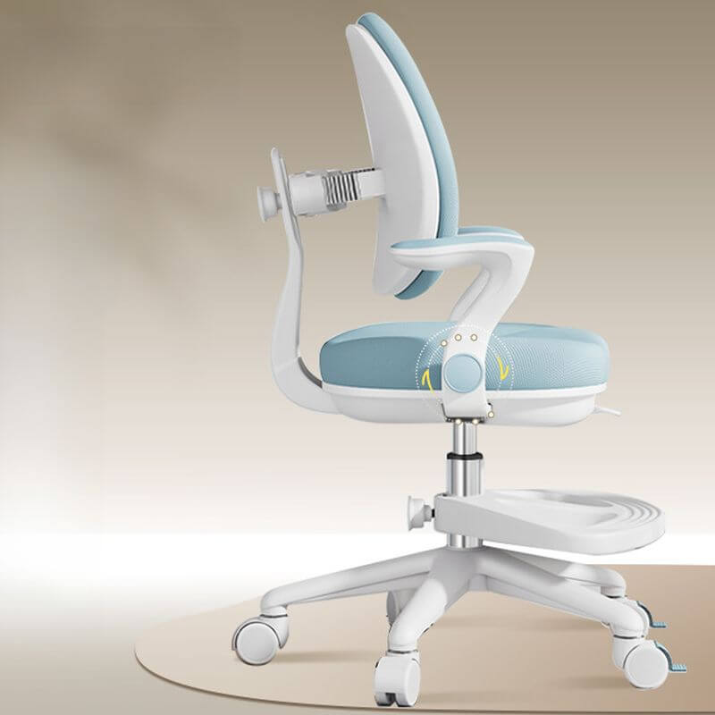 Upholstered Rotatable Chair with Adjustable Height in Green