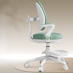 Upholstered Rotatable Chair with Adjustable Height in Green