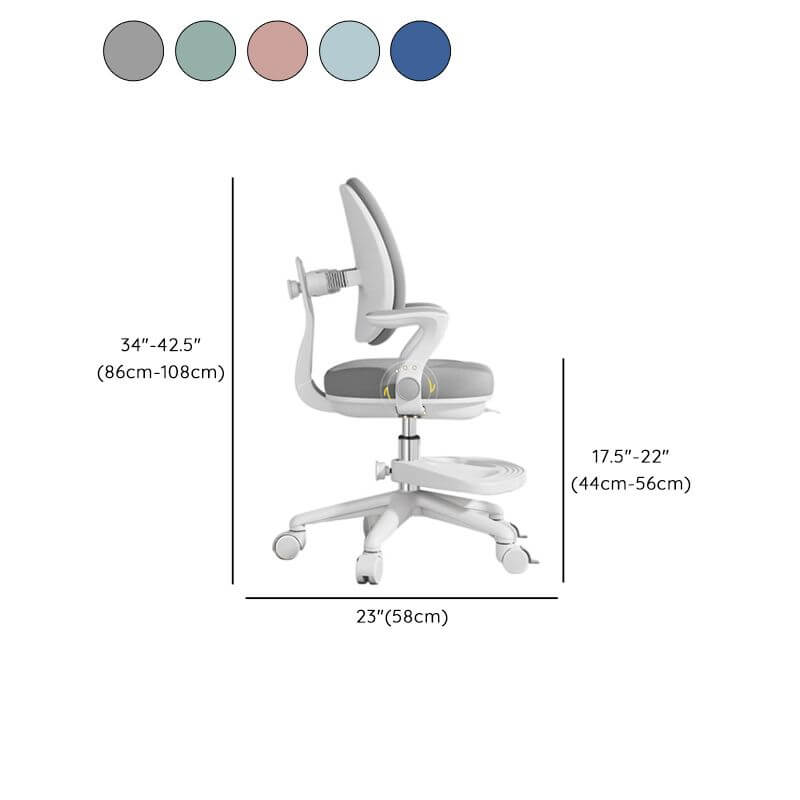 Upholstered Rotatable Chair with Adjustable Height in Green Dimensions