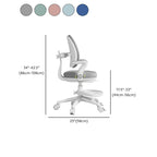 Upholstered Rotatable Chair with Adjustable Height in Green Dimensions