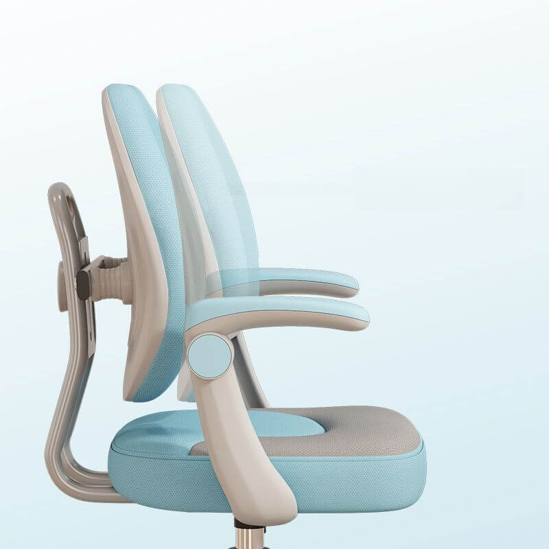 Upholstered Swivel Desk Chair With Footrest - Solid Colors