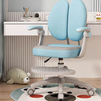 Upholstered Swivel Desk Chair With Footrest - Solid Colors