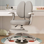 Upholstered Swivel Desk Chair With Footrest - Solid Colors