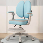 Upholstered Swivel Desk Chair With Footrest - Solid Colors