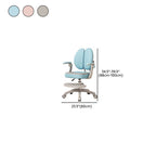 Upholstered Swivel Desk Chair With Footrest - Solid Colors Dimensions