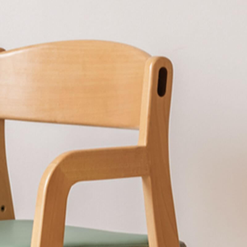 Upholstered Wood Frame Chair with Arms and Adjustable Height