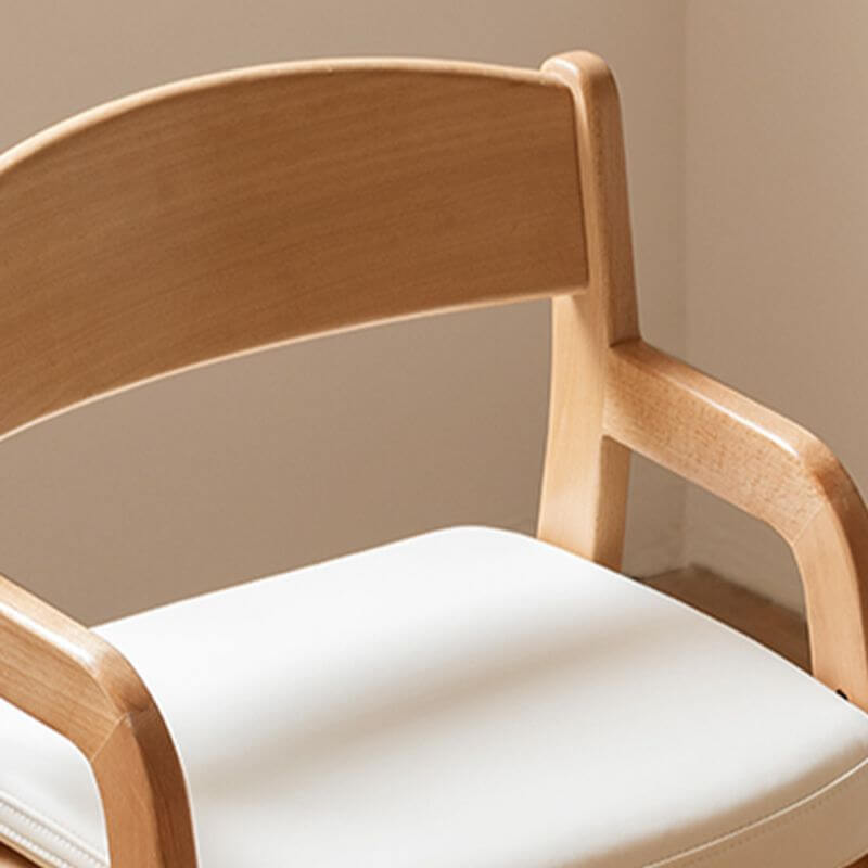 Upholstered Wood Frame Chair with Arms and Adjustable Height