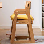 Upholstered Wood Frame Chair with Arms and Adjustable Height
