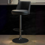 Velvet Ergonomic Swivel Bar Stool with Adjustable Height and Footrest