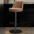 Velvet Ergonomic Swivel Bar Stool with Adjustable Height and Footrest