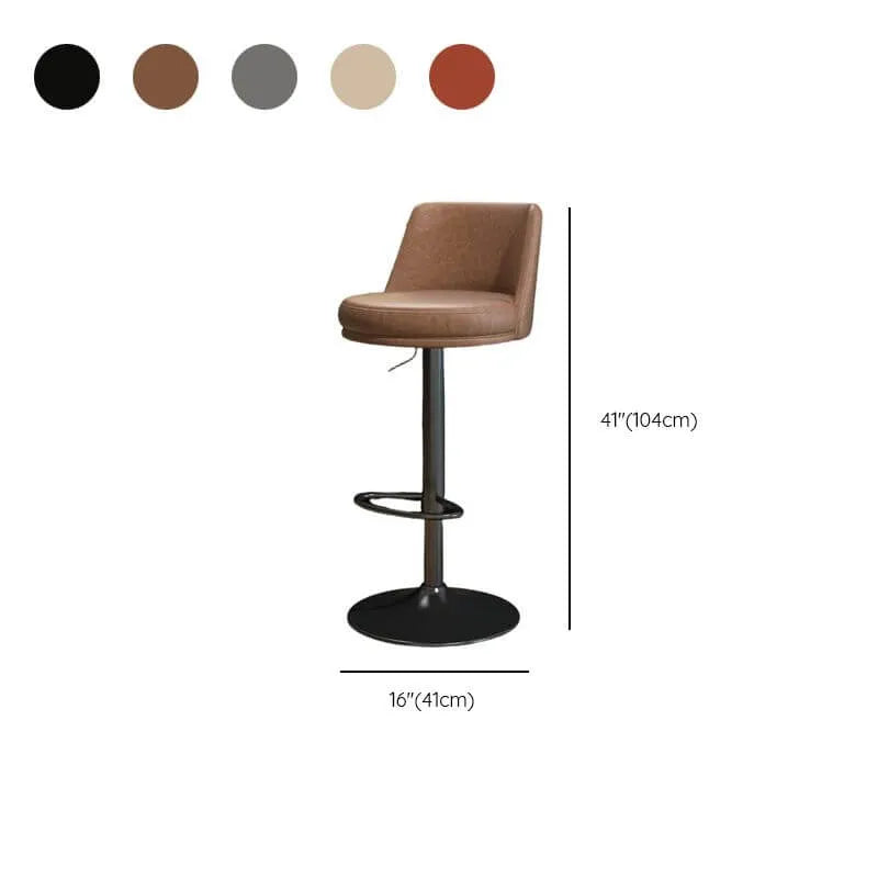 Velvet Ergonomic Swivel Bar Stool with Adjustable Height and Footrest