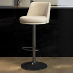 Velvet Ergonomic Swivel Bar Stool with Adjustable Height and Footrest