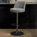 Velvet Ergonomic Swivel Bar Stool with Adjustable Height and Footrest