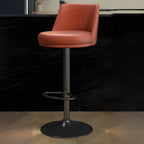 Velvet Ergonomic Swivel Bar Stool with Adjustable Height and Footrest