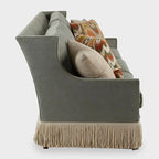 Velvet Fringe Sofa Series With Solid Wood Frame and French Vintage Silhouette