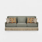 Velvet Fringe Sofa Series With Solid Wood Frame and French Vintage Silhouette
