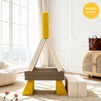 Velvet Modular Play Sofa with Block Forms for Reading Nooks