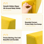 Velvet Modular Play Sofa with Block Forms for Reading Nooks