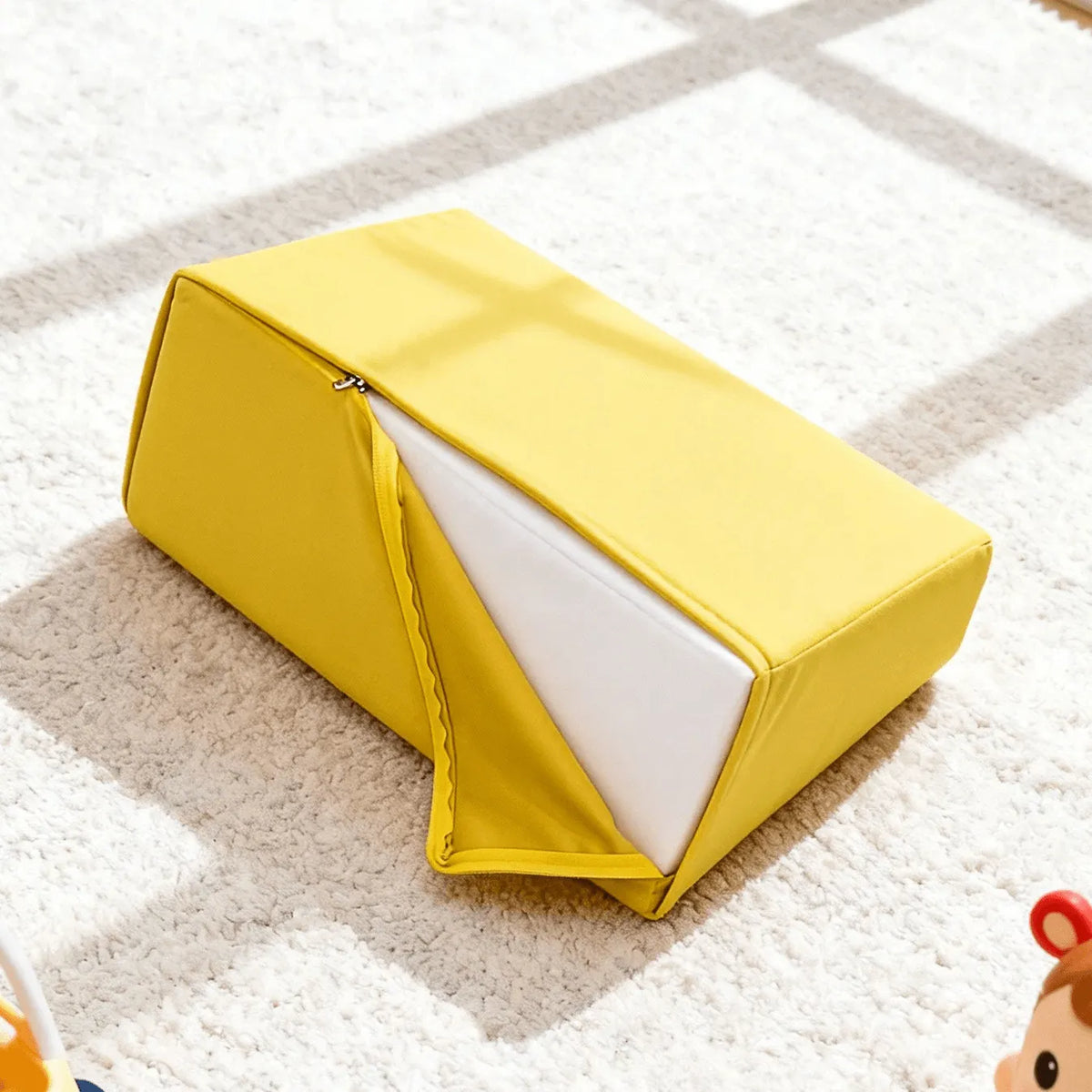 Velvet Modular Play Sofa with Block Forms for Reading Nooks