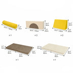 Velvet Modular Play Sofa with Block Forms for Reading Nooks Dimensions