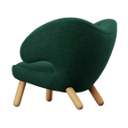 Velvet Pelican Chair With Winged Back, Walnut-Tone Legs for Reading Nooks
