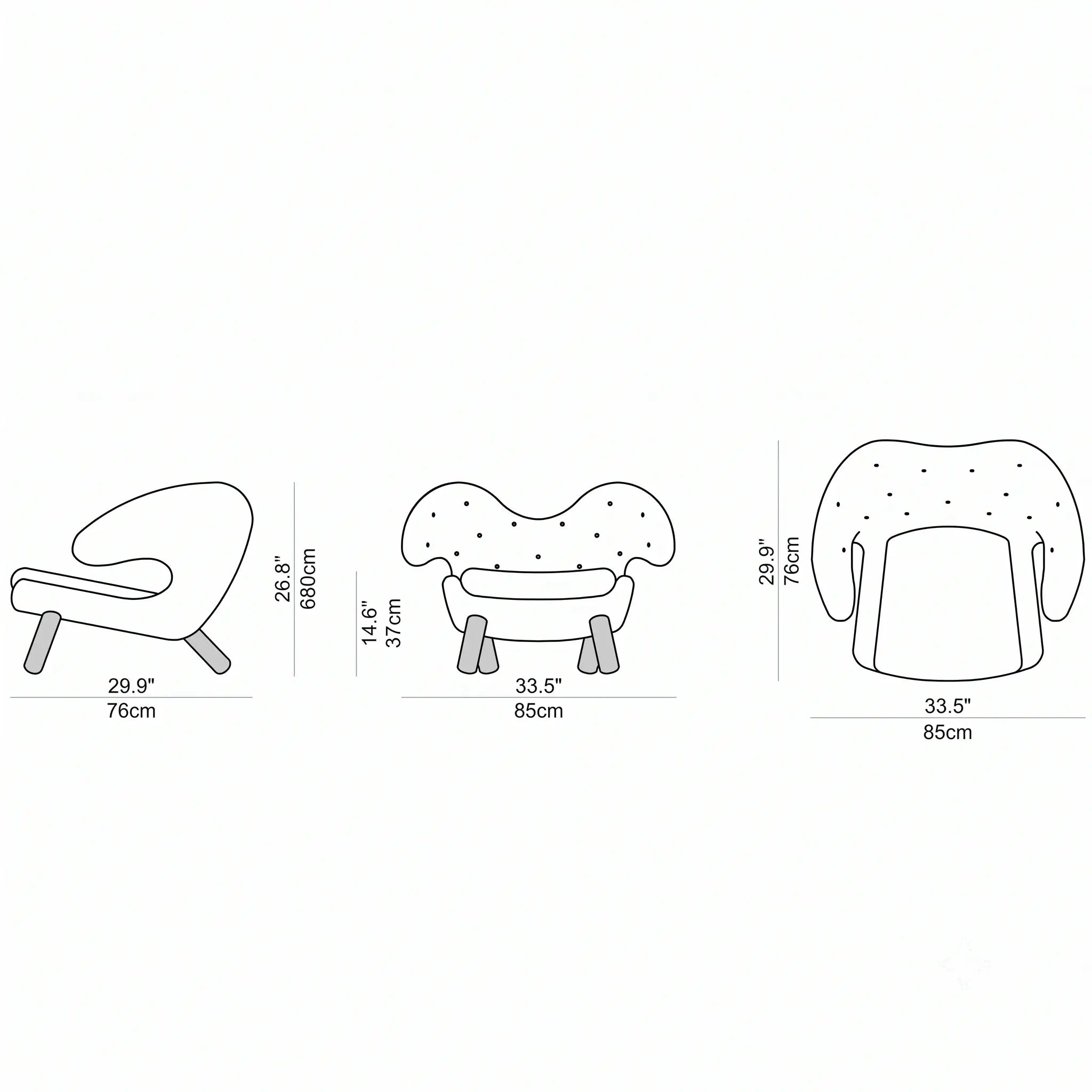 Velvet Pelican Chair With Winged Back, Walnut-Tone Legs for Reading Nooks Dimensions