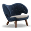 Velvet Pelican Chair With Winged Back, Walnut-Tone Legs for Reading Nooks Main Product Image