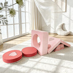 Velvet Pink Modular Play Sofa with Arch Cushions and Washable Covers