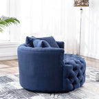 Velvet Tufted Round Sofa Accent Chair With Swivel Lounge Silhouette