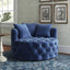 Velvet Tufted Round Sofa Accent Chair With Swivel Lounge Silhouette