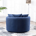 Velvet Tufted Round Sofa Accent Chair With Swivel Lounge Silhouette