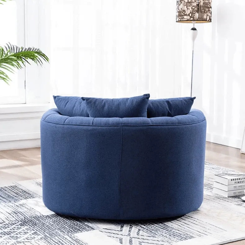 Velvet Tufted Round Sofa Accent Chair With Swivel Lounge Silhouette